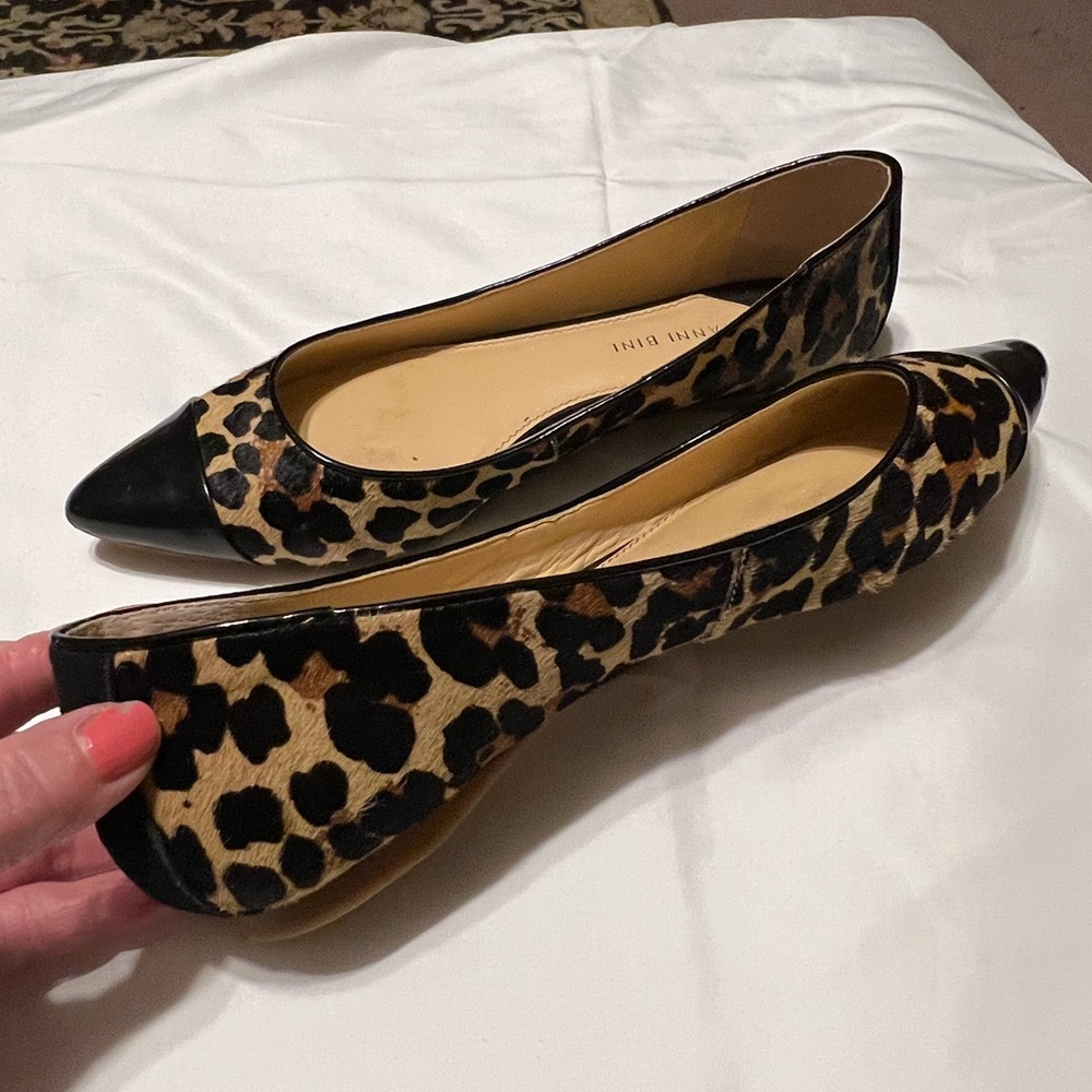 Sz 9.5 Cheetah Calf Hair Leather ballerina flats Gianni Bini - Picture 13 of 13